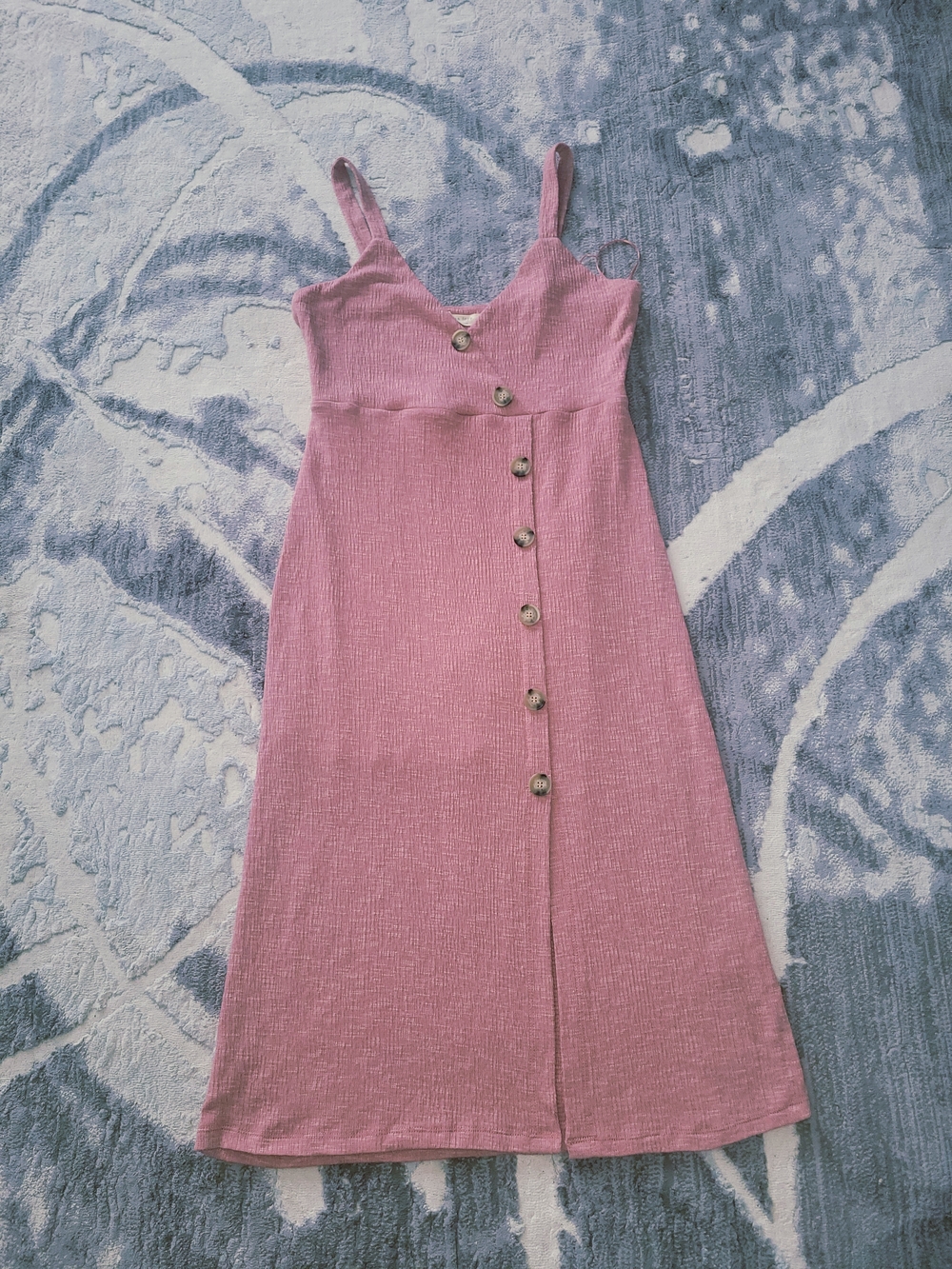 Miss Love Sleeveless Pink Button-Front Midi Dress Size S